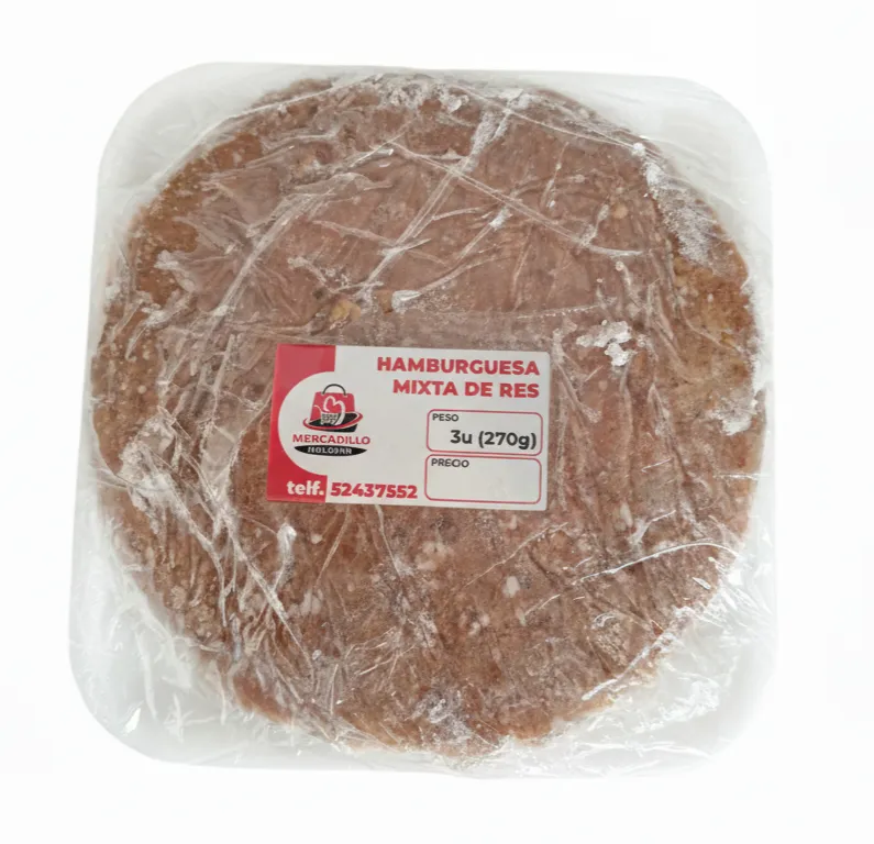Hamburguesas de res 270 g. (3 Unidades)