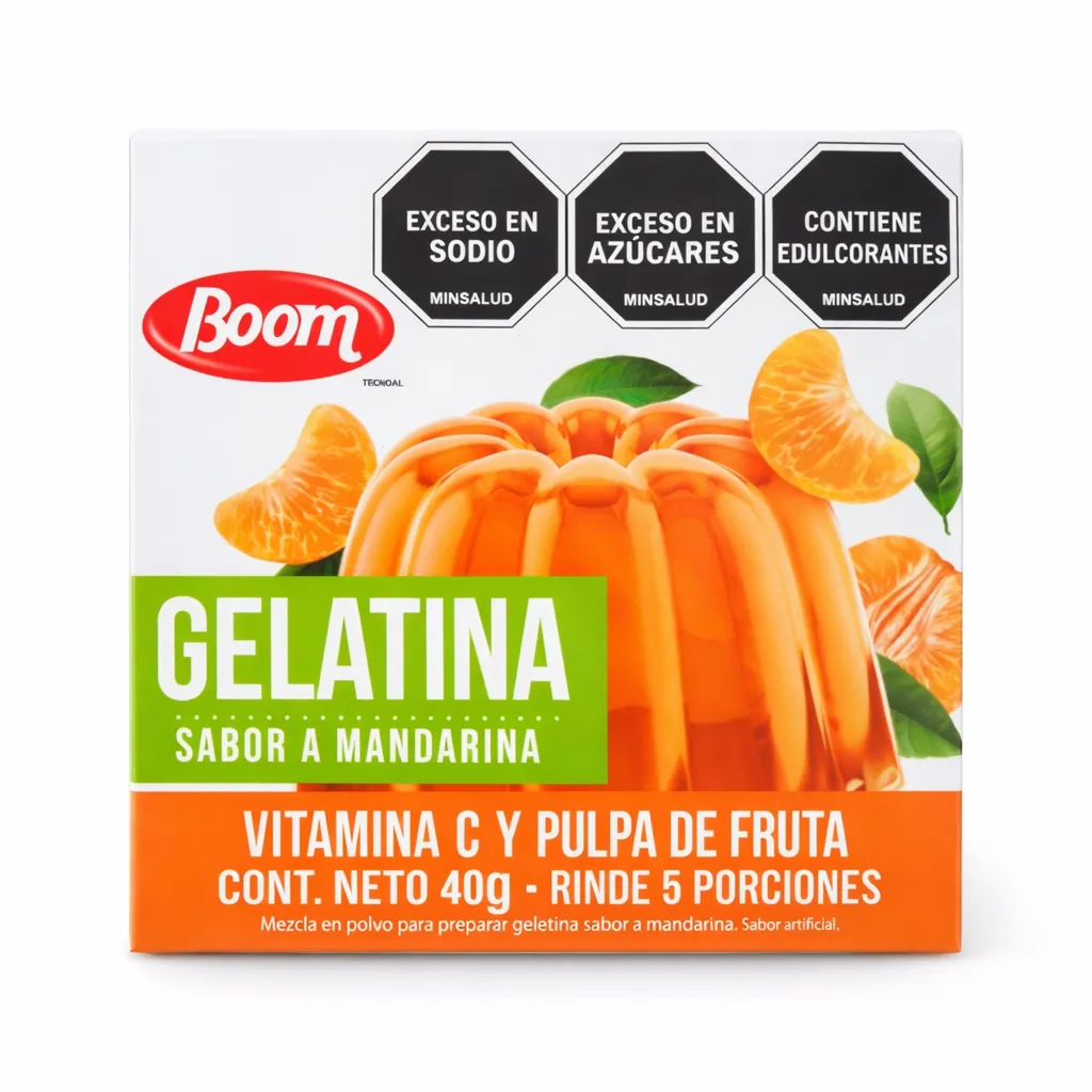 Gelatina BOOM 40 g. (Sabor: Mandarina)
